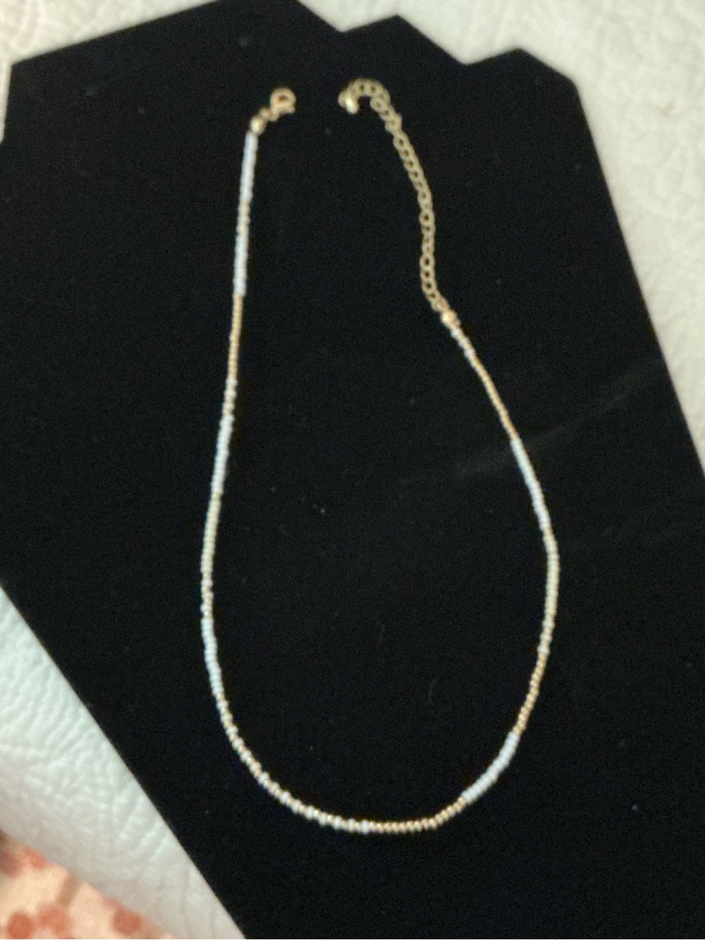LOFT Gold and White Beaded Layering Necklace